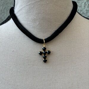 Elegant Black and Gold Cross Pendant Necklace